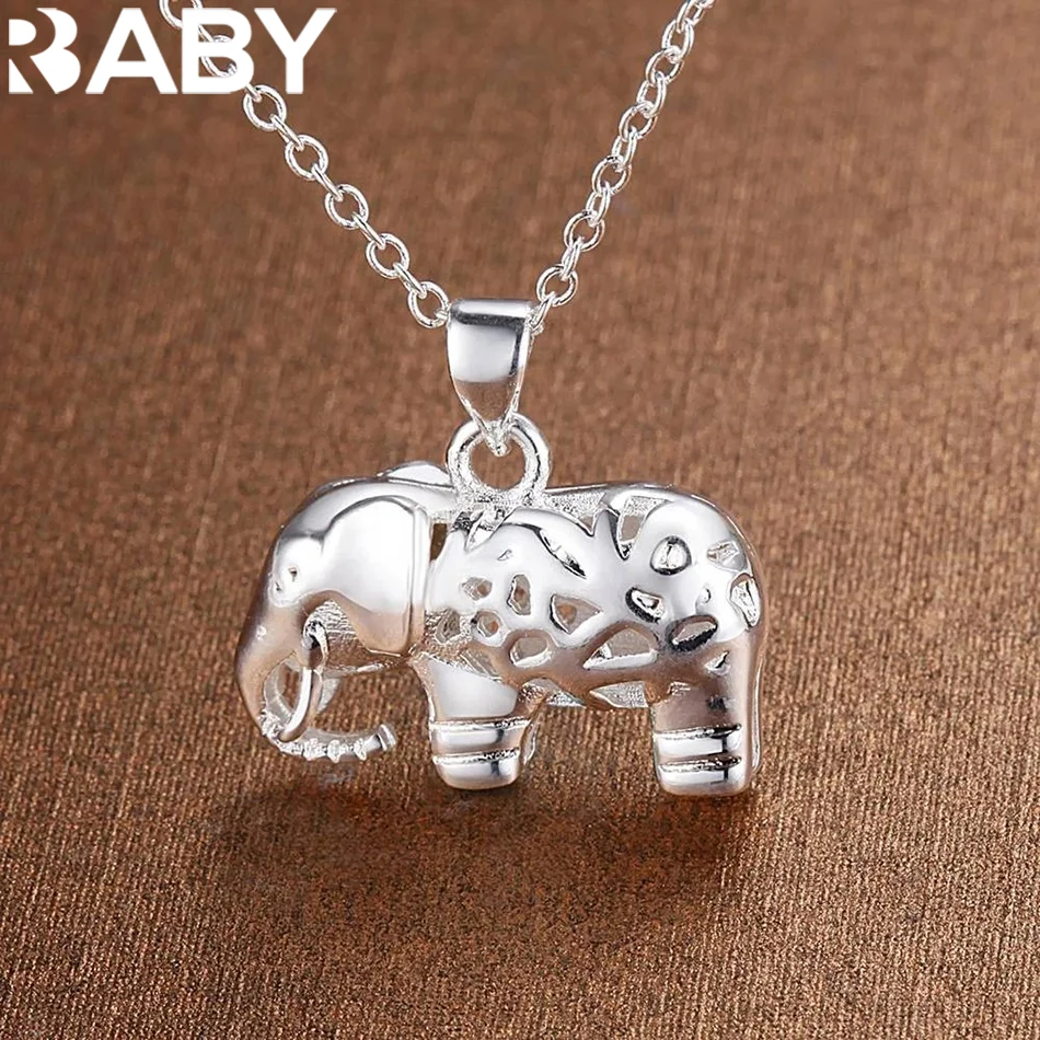 Drobne wisiorki 925 Sterling Silver Ładny wisiorek w kształcie słonia Naszyjnik dla kobiet moda Akcesoria ślubne Biżuteria imprezowa prezenty