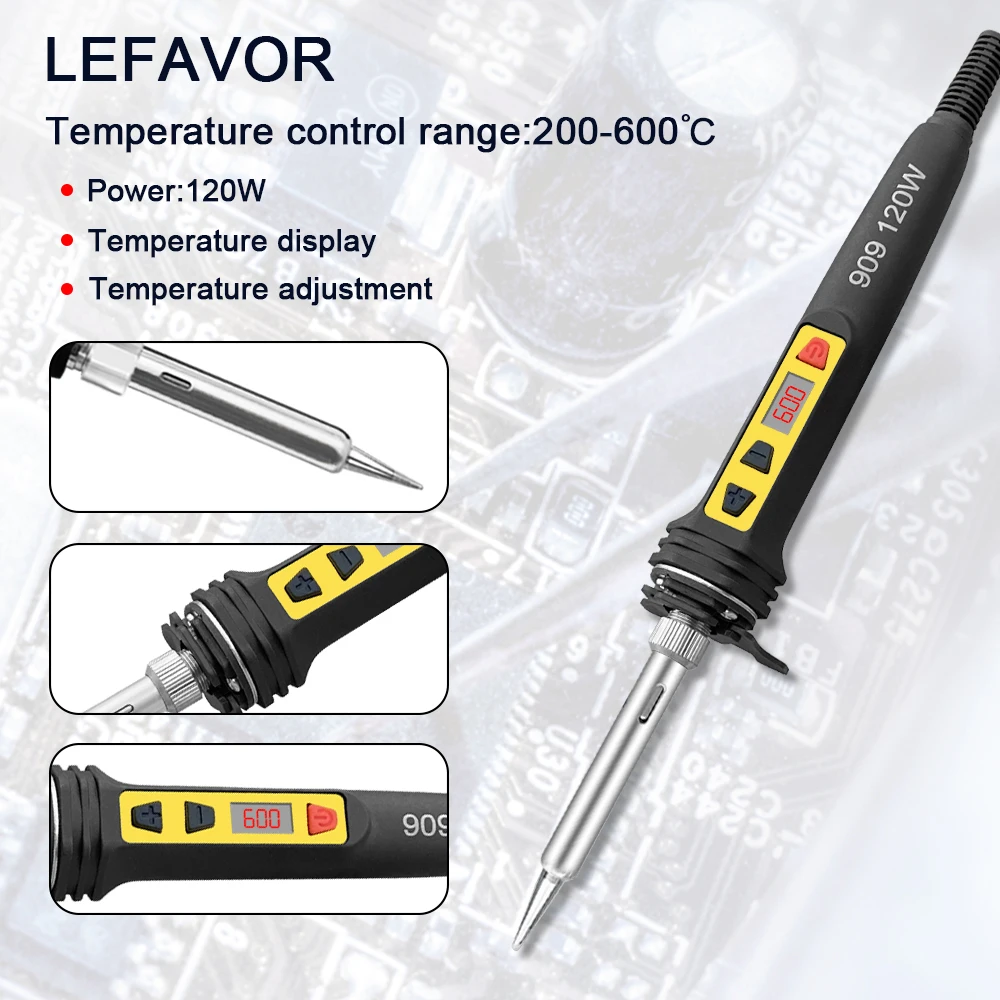 100 W/120 W Digitale Lötkolben Kit Reparatur Löten Werkzeug Set Elektrische Lötkolben Dual Kalibrierung Temperatur 200-600C – Detail 26
