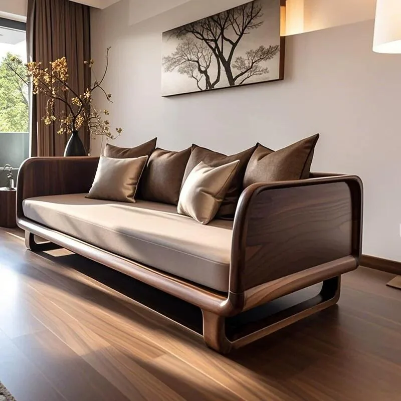 New Chinese Style North American Black Walnut Solid Wood Sand Discovery Generation Minimalist Living Room High-End Light Luxury