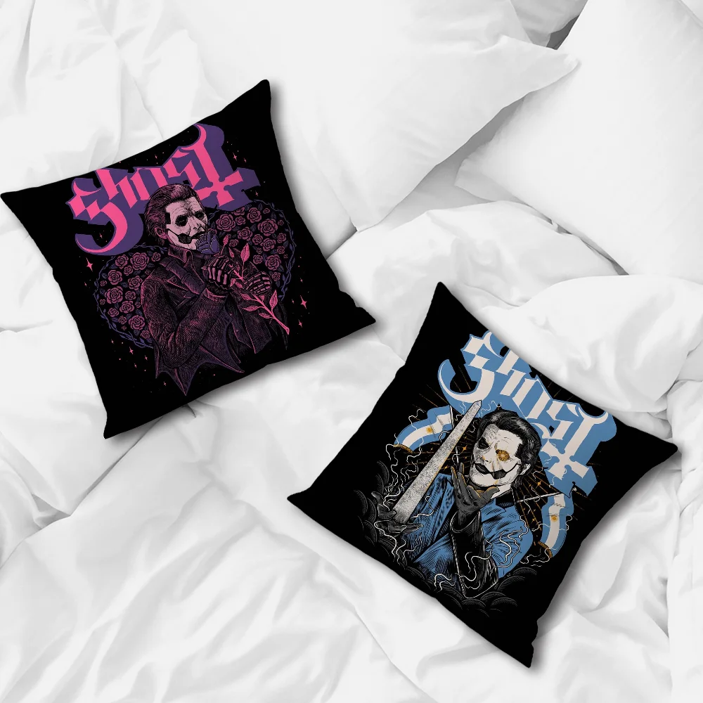 Rock Band Cool Pillow Case For Sofa Bedroom Living Room Office Bedside G-Ghosts Table Backrest Cushion Printing Square