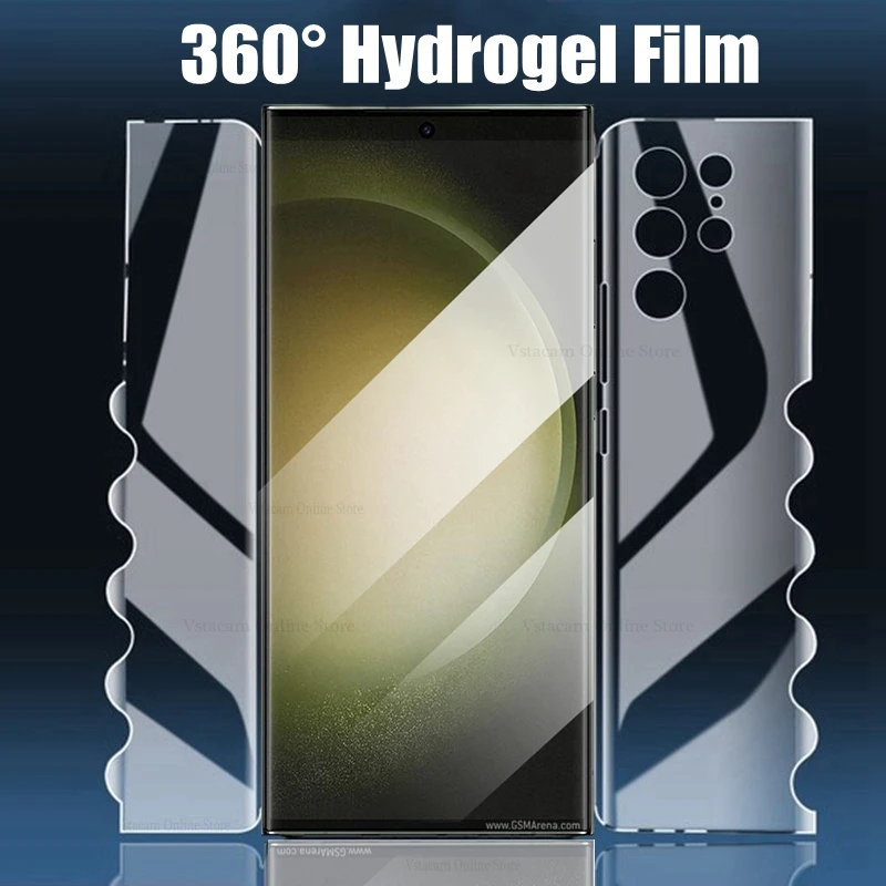 360 Full Cover Hydrogel Film for Samsung Galaxy S23 Ultra S23+ S22+ S21+ S22 S21 S20 Ultra Screen Protector on Sansung S23Ultra