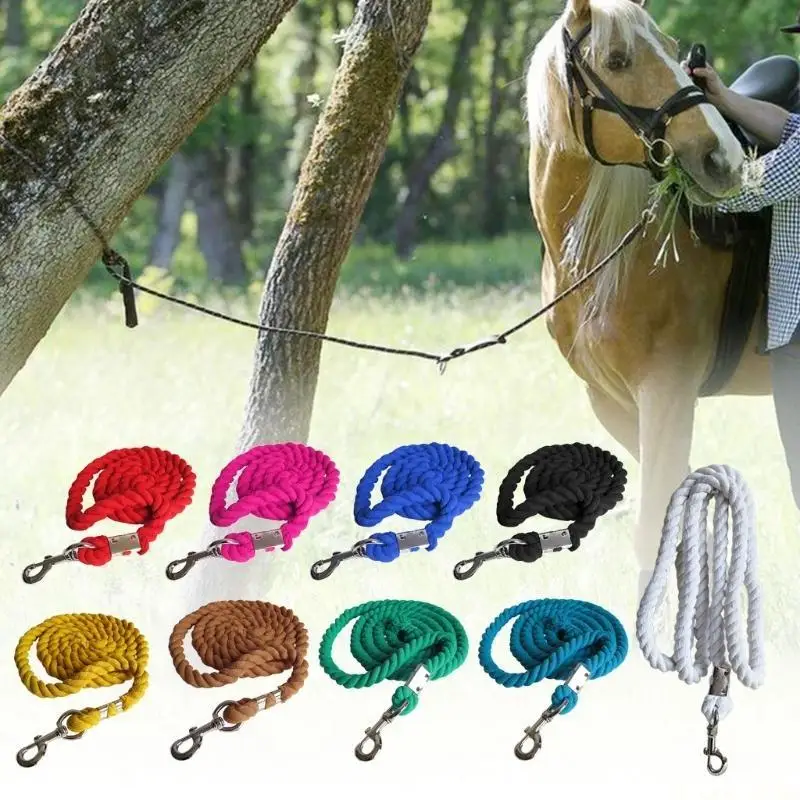 M5TC Cotton Weave Equestrian Rein Halters Heavy Duty Leading Rope Halter Equipment for Horses & Livestock Easy to Use