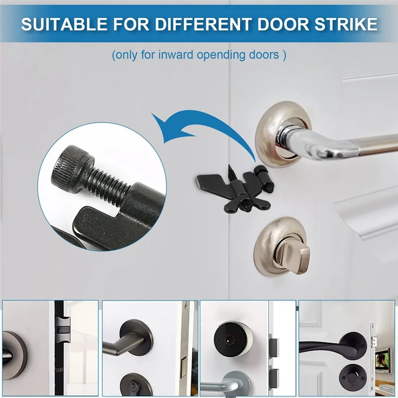 

2 PCS Portable Door Lock Security Devices Door Lock For Travel, Home, Hotel,School,College,Apartment, Dormitories-Y41A