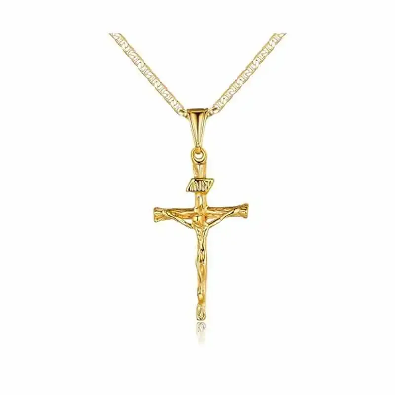 

SB20 14K Gold Plated Cubic Zirconia Cross Necklace for Women Cross Faith Pendant Necklaces