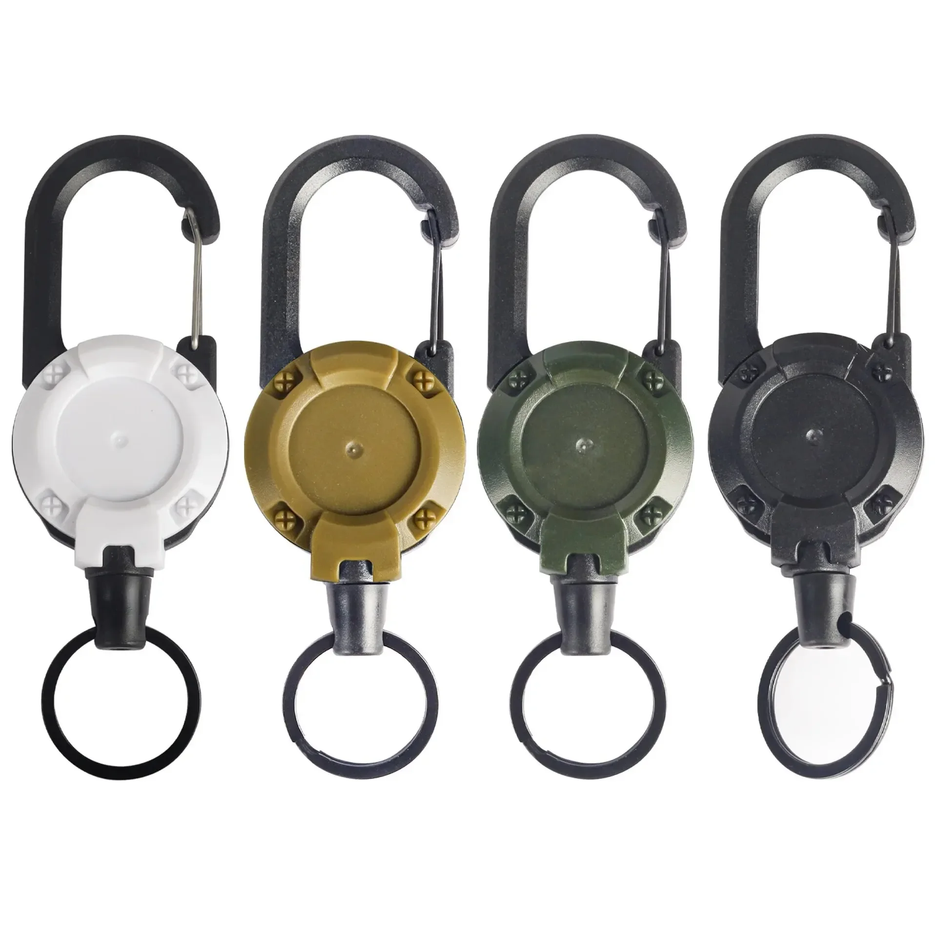 

4PC New Outdoor Automatic Retractable Wire Rope Luya Anti-theft Tactical Keychain Telescopic Keychain Retractable Hook Tool