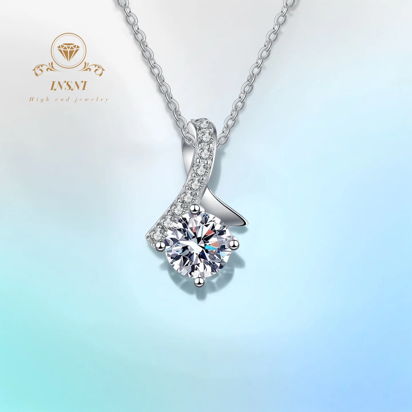 

1CT D Цвет Муассанит Кристалл Кулон S925 Чистое Серебро Минималистичные Ювелирные Изделия Ожерелье Женские Аксессуары Сертифицированная GBA Подарочная Коробка