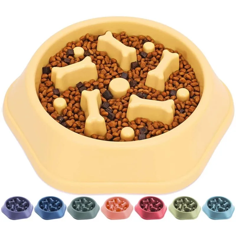 Slow Dog Bowl for Medium Dogs, Fun Bowl Slow Feeder, Anti-Gulping Dog Slow Feeder Stop Bloat, Slow Eating Small Pet Bowl