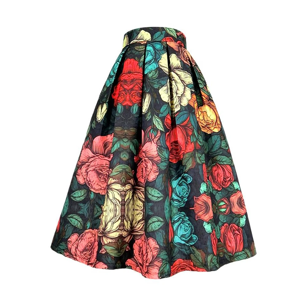 Palace Retro  Jacquard Half length Skirt for Women in Winter 2025, High Waist  A-line Puff and Folded Medium length