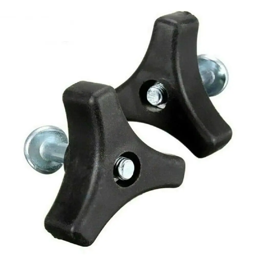 2Pcs Plastic and Metal Lawn Mower Handle Knob Metal Bolt Silver Nut Black Bolt Triangle Handle Nut Bolt Set Plastic Nut