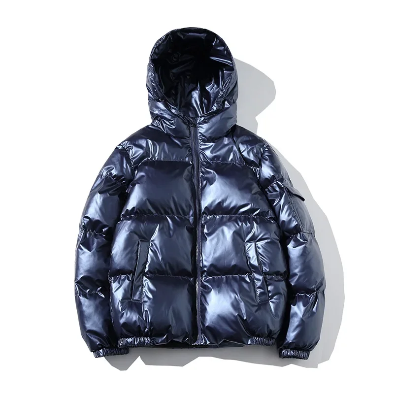 Women\'s Down Jacket Winter Glossy Silver/Black/Gold/Blue Plus Size 5XL Hooded Parka Outwear Down Padded Coats