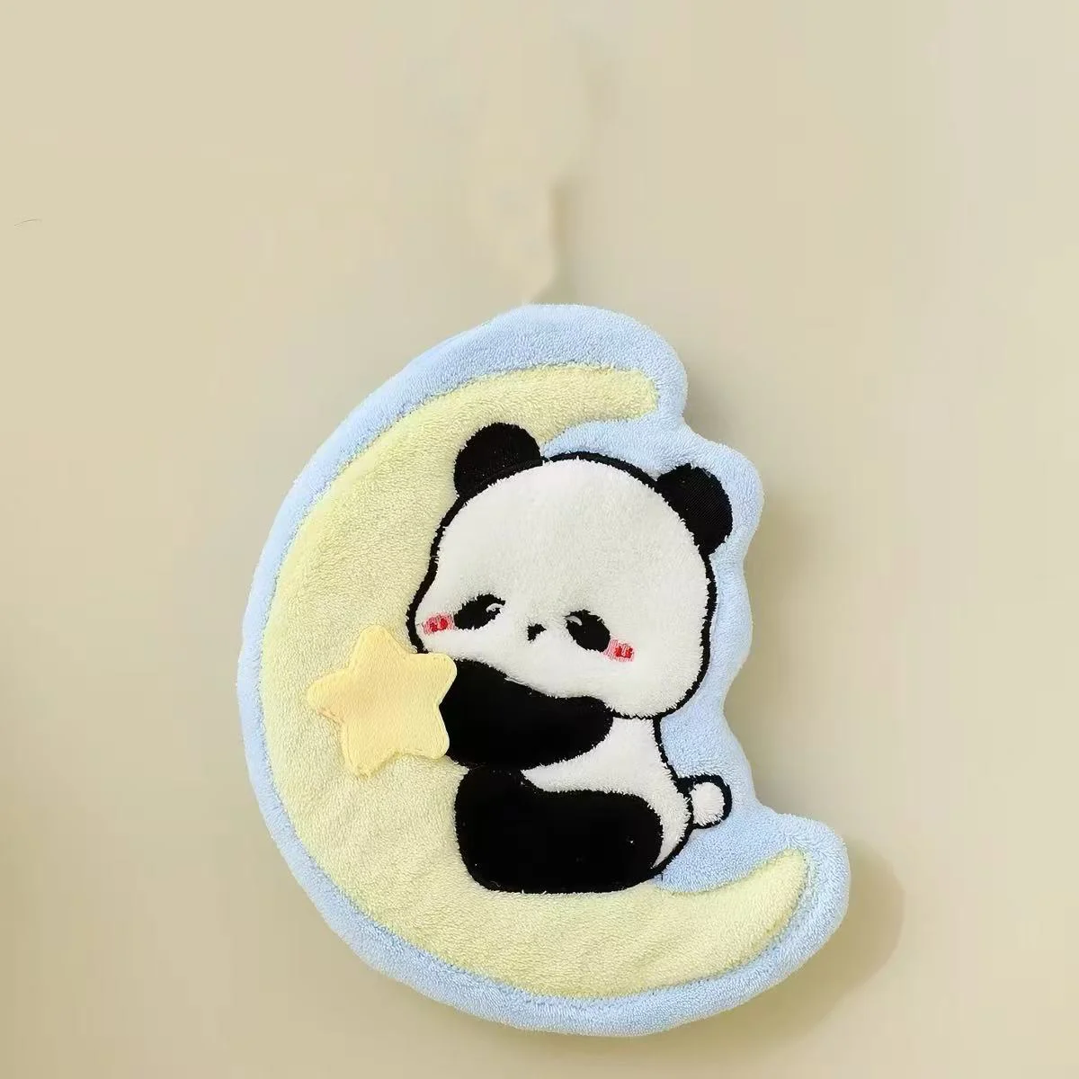VIKAMA Cute Panda Rug Soft Faux Wool Floor Mat for Kids Room, Non-Slip & Cozy Design with Carrot & Star Motif