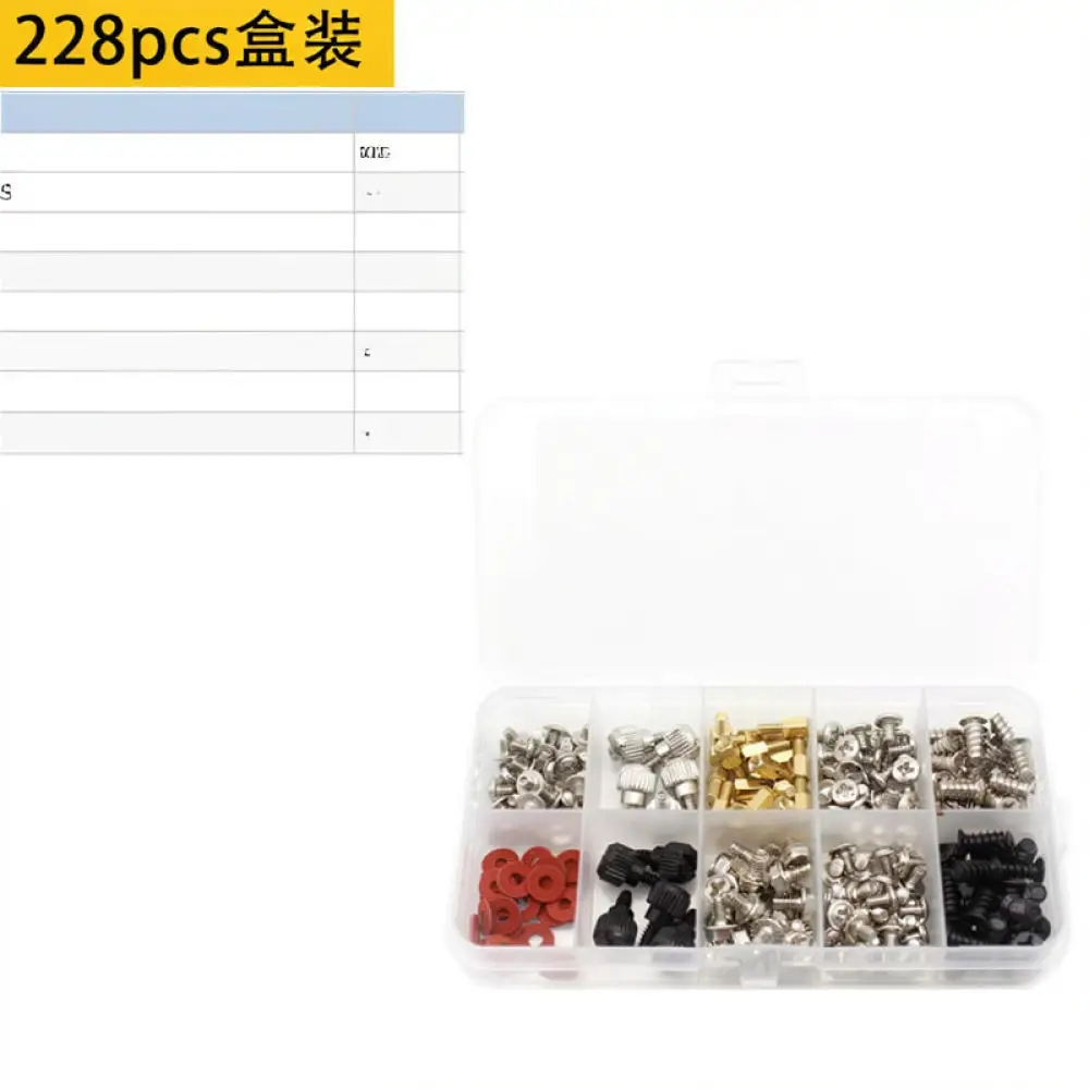 Universal Computer Screws Kit Desktop Chassis Motherboard HDD Fan Repair Accessories Hardware Mounting Fasteners Set