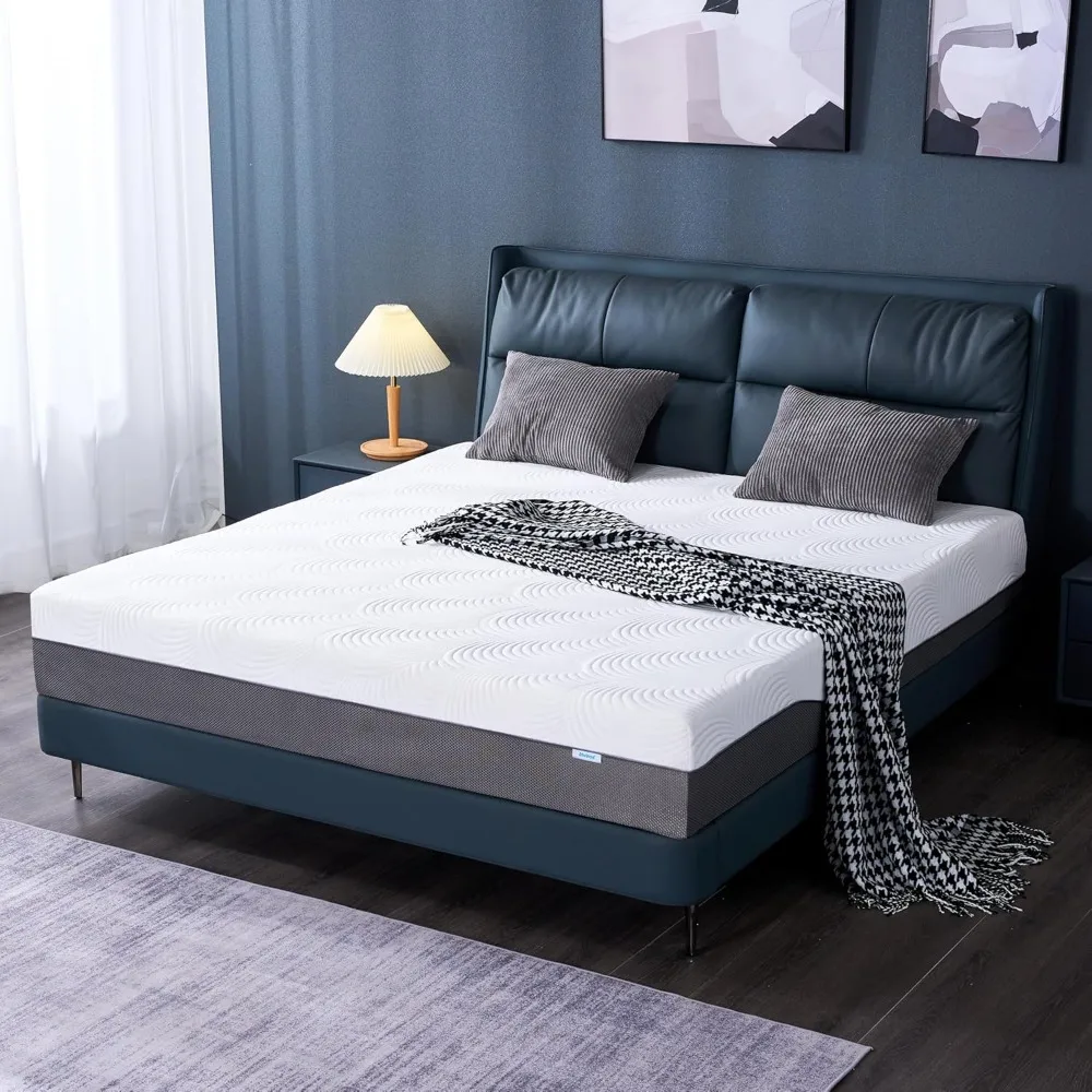 

Elviros 10 Inch Gel Memory Foam Mattress Queen Size, Cooling Bed Mattress for Adjustable Firmness, Bed in a Box, Foam Mattress