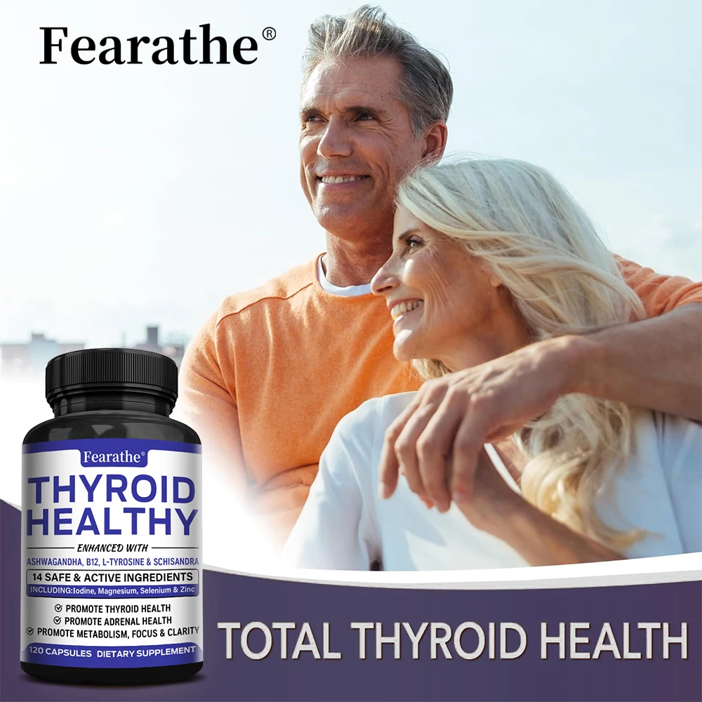 Thyroid Support Capsules with Vitamin B12, Iodine, Supports Thyroid Wellness, Metabolism, Focus, Daily Energy & Mental Clarity