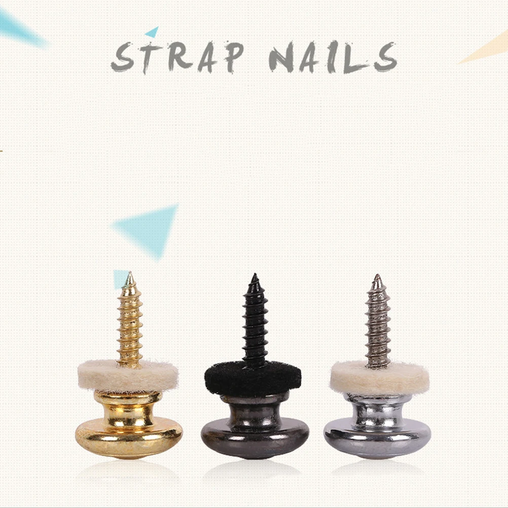 

7 Pcs Guitar Strap Buckle Belt Accessories Ballad Hardware Acoustic Fixator Button Screw