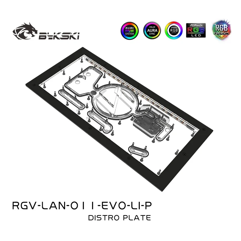 Bykski RGV-LAN-O11-EVO-LI-P Front Acrylic Distro Plate /Board for LIAN LI O11 EVO PC Case /Water Cooler Reservoir /with DDC Pump