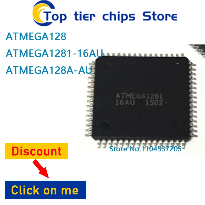 

1 шт./лот ATMEGA128 ATMEGA1281-16AU ATMEGA128A-AU QFP64 100% НОВЫЙ