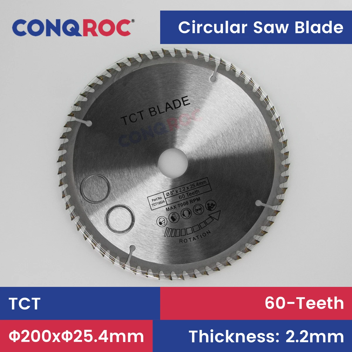 200X25.4Mm TCT ใบเลื่อยวงเดือน8-Inch ทังสเตนคาร์ไบด์ Tipped ตัดไม้ Disc
