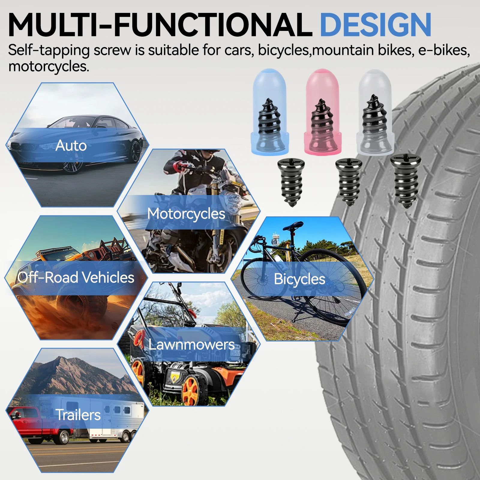 

91x Universal Vacuum Rubber Car Tyre Repair Rubber Nail For Car Motorcycle Scooter Tubeless Tire Repair Kit Glue Free Tire Nails