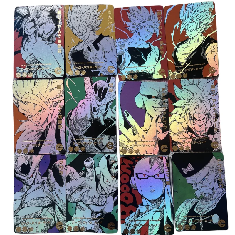 

54Pcs/Set ACG DRAGON BALL Cards Son Goku Vegeta Frieza Gamma 1 Bulma Anime Game Hot Stamping UA Relief Color Flash Cards DIY Toy