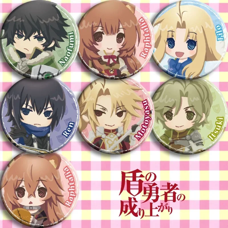 

Iwamura Naofumi Ravaltia Filo Popular Anime 58mm Badges Two-dimensional Creative Peripheral Gifts Anime Lapel Pins for Backpacks