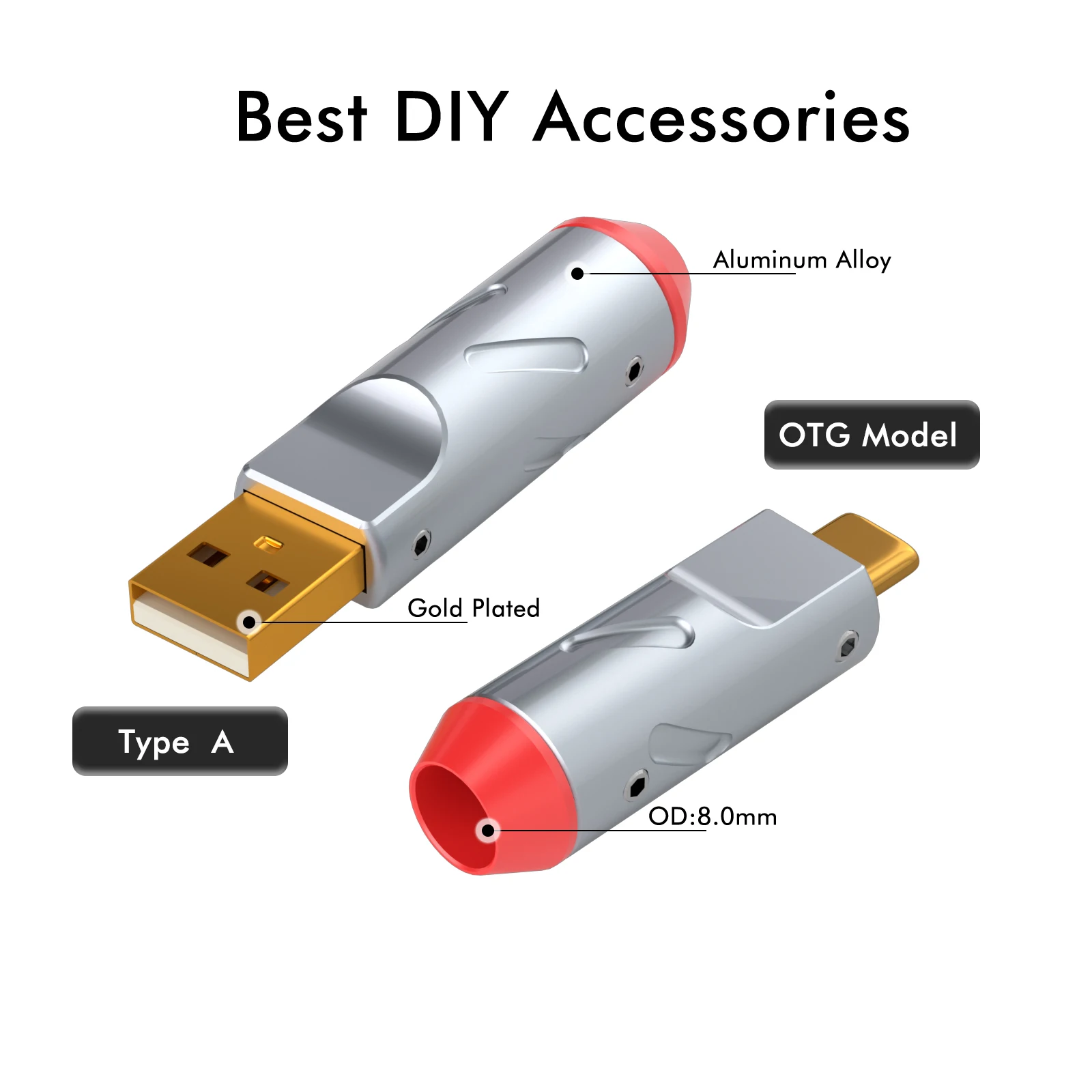 Monosaudio A51/B51 24K vergoldeter USB2.0-Stecker DIY USB A auf USB B-Anschluss Hi-Fi-USB-Kabel USB-Gehäuse – Detail 3