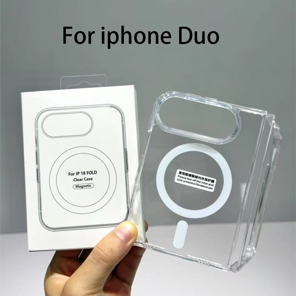 Für iPhone Duo Magnetische Hülle iPhone Duo Cover Für iPhone Duo Transparent Stoßfest Für MagSafe Kabelloses Laden Cover Coque