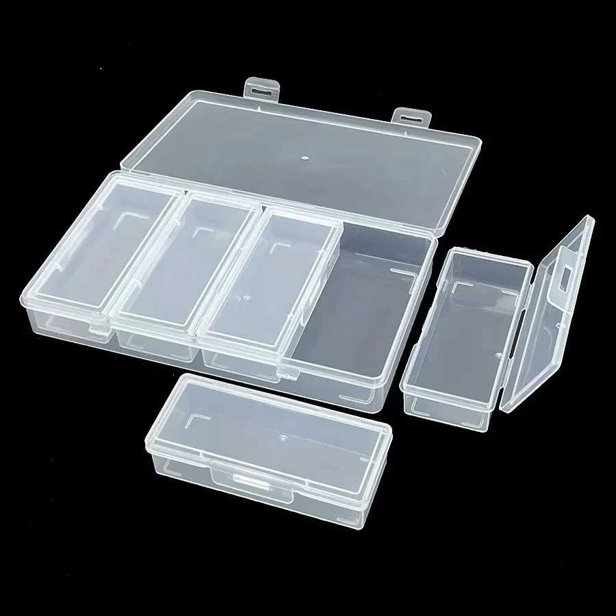 4 Adjustable Dividers Clear Plastic Storage Organizer Box - Craft & Sewing Supplies Container with Removable Compartments