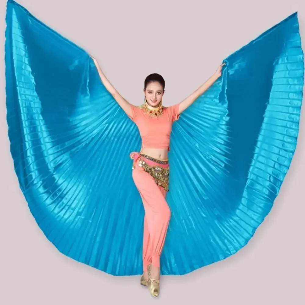 Creative Belly Dance Wing Prop 360 Degree with Telescopic Rod Large Performance Cape Pleated Soft Oriental Dance Props Festival