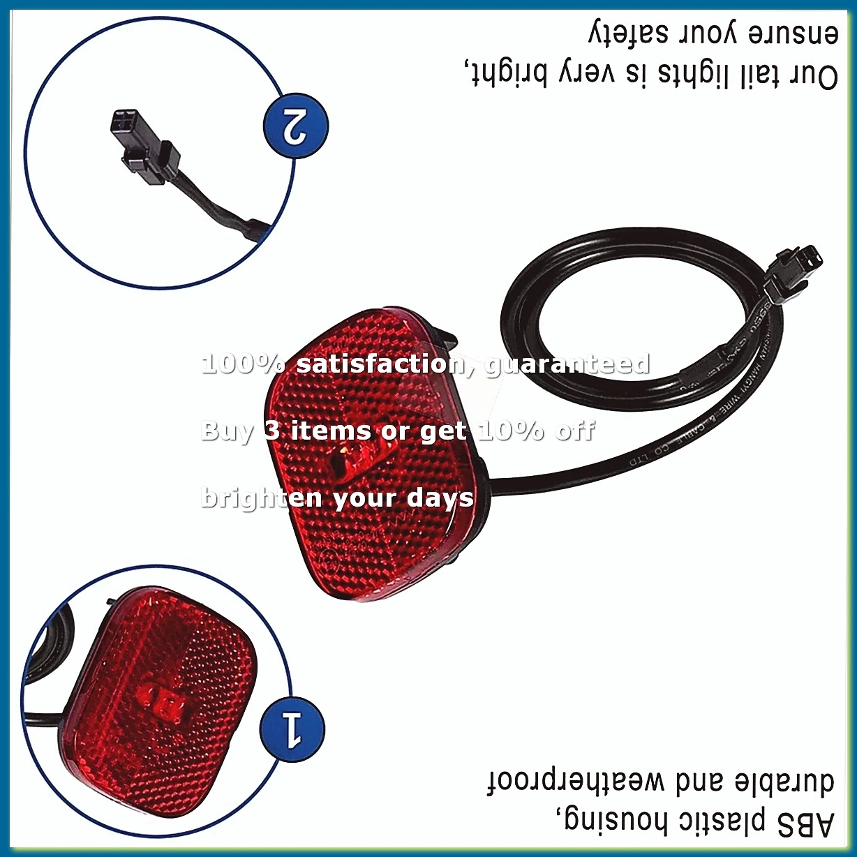 E-Scooter Taillight for ZT3 Pro Electric Scooter Brake Light Rear Safety Stoplight LED Lamp Parts
