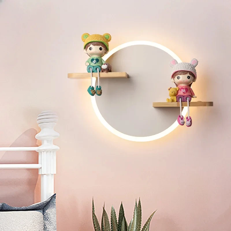 

Nordic Modern Sconce Wall Light LED Wall Lamp for Children's Room Bedroom Bedside Aisle Decor Indoor Lighting 6pa