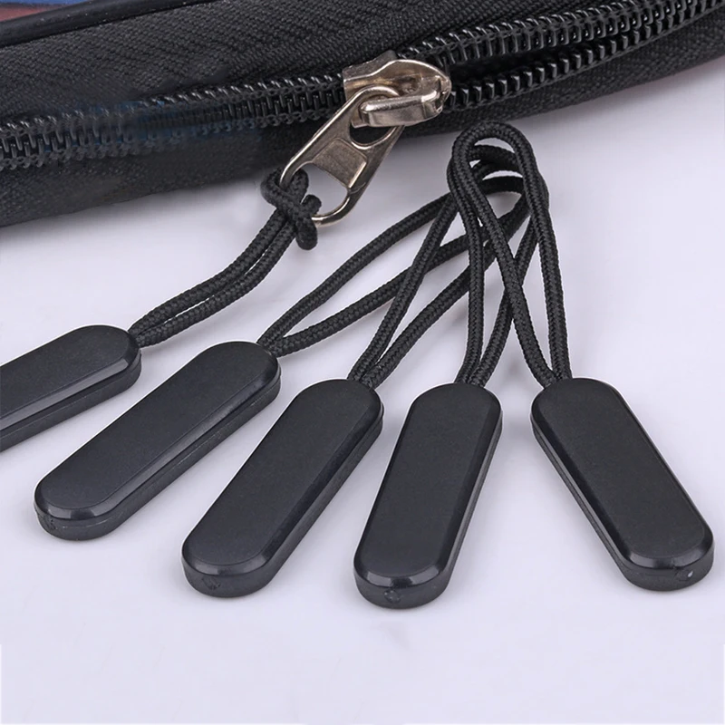 5pcs/lot Zipper Pull Rope End Fit Zippers Puller Zip Head Replacement Clip Buckle Fixer Suitcase Backpack Clothing Home Textiles