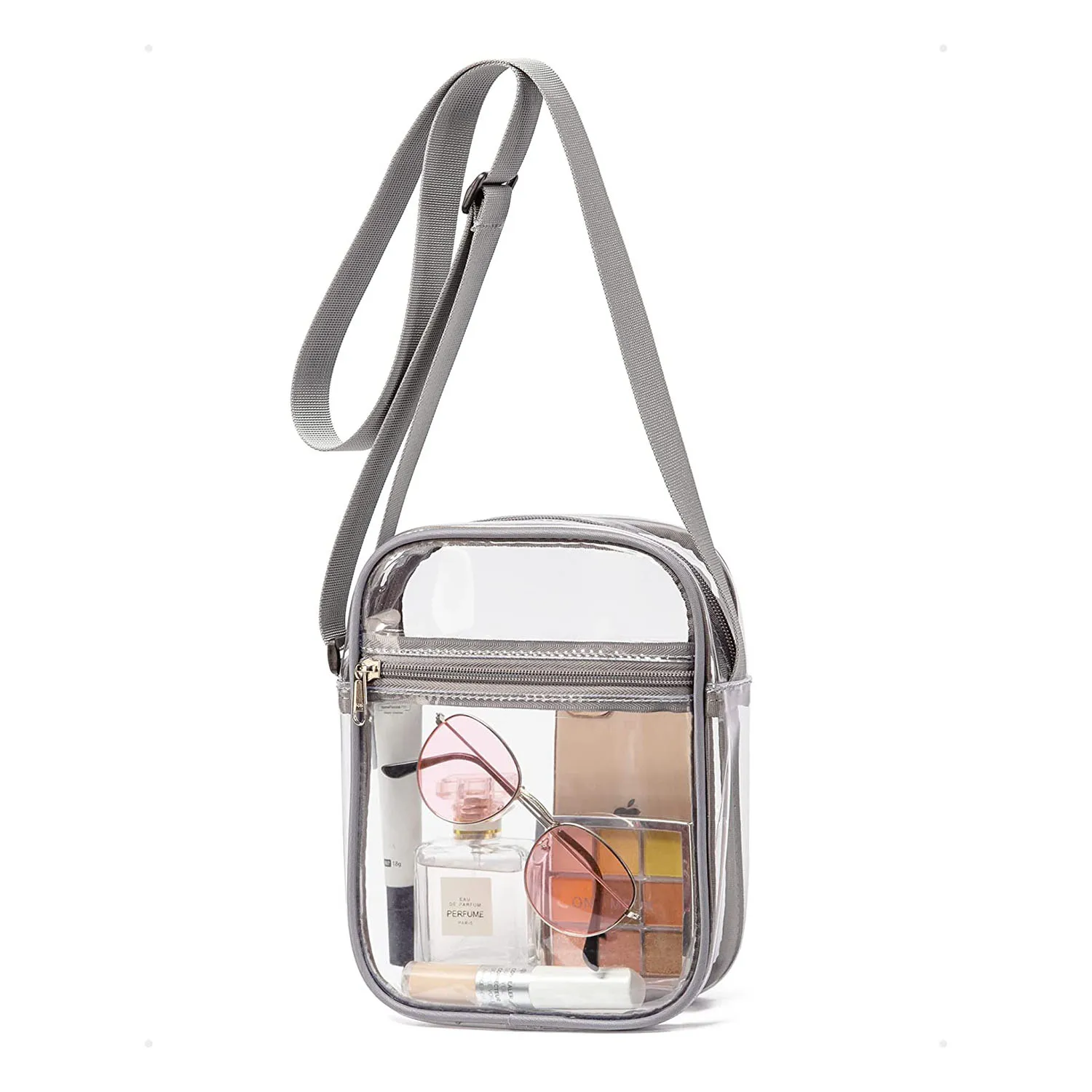 Clear Bag Stadium Approved - PVC Clear Purse Clear Crossbody Bag with Front Pocket for Concerts Sports Festivals