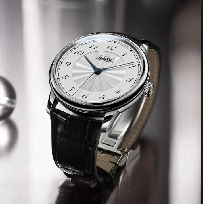 

LOBINNI мужские автоматические часы 40 мм модные часы роскошные механические наручные часы 50 м водонепроницаемые сапфировая застежка-бабочка