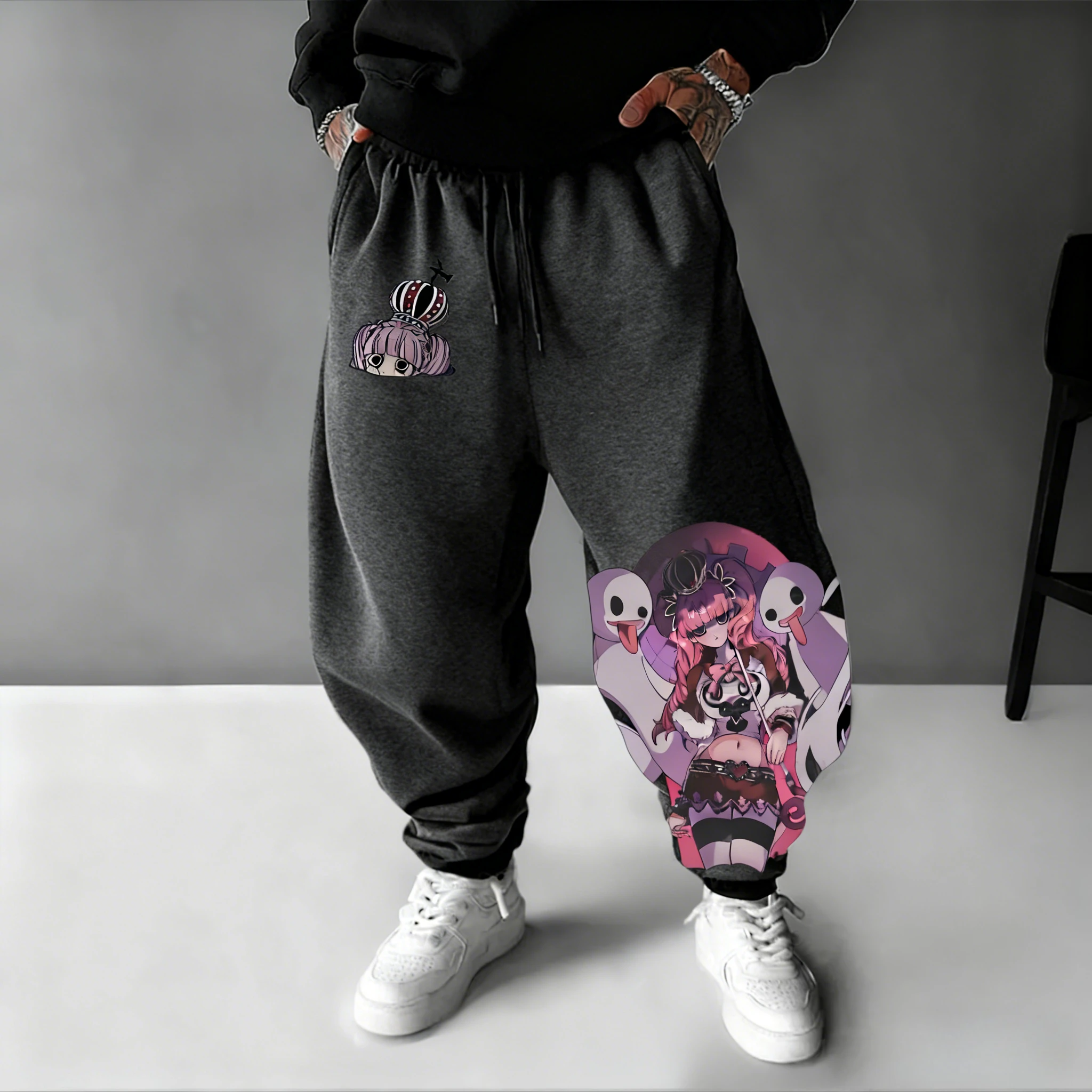 EEN STUK Anime Geschilderd Gedrukt Joggingbroek 2026 Heren en Dames Herfst/Winter Nieuwe Harajuku Grote Losse Casual Katoenen Broek