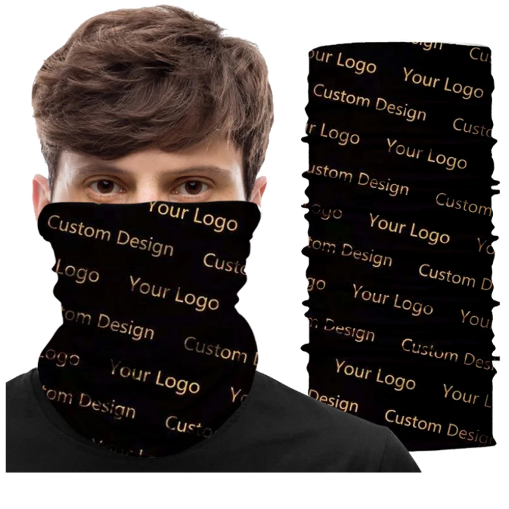 50pcs Custom Neck Gaiter Breathable Ski Mask Gradient Seamless Bandana Cycling Neck Warmer Moisture Wicking Tube Mask Scarf Men