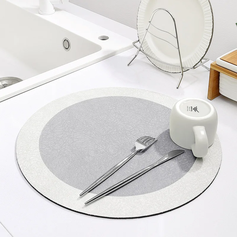 

Table top drain pad Simple modern kitchen bowl plate shatterproof drying Tea table suction cup pad No washing heat insulation