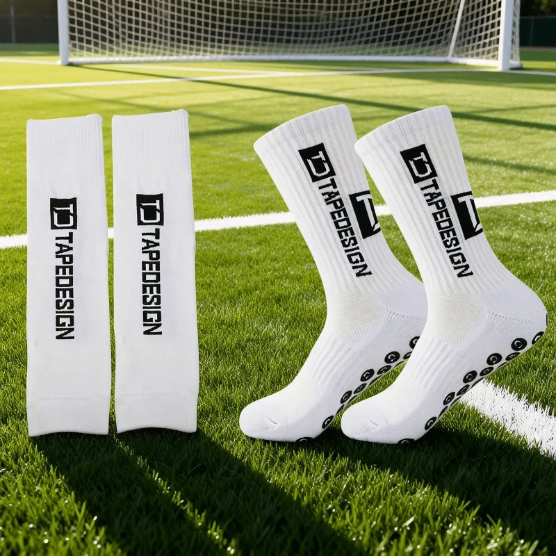 

Нескользящие футбольные носки-чехлы, мужские спортивные носки средней длины, носки для бега, с противоскользящей толстой махровой подошвой, износостойкие.