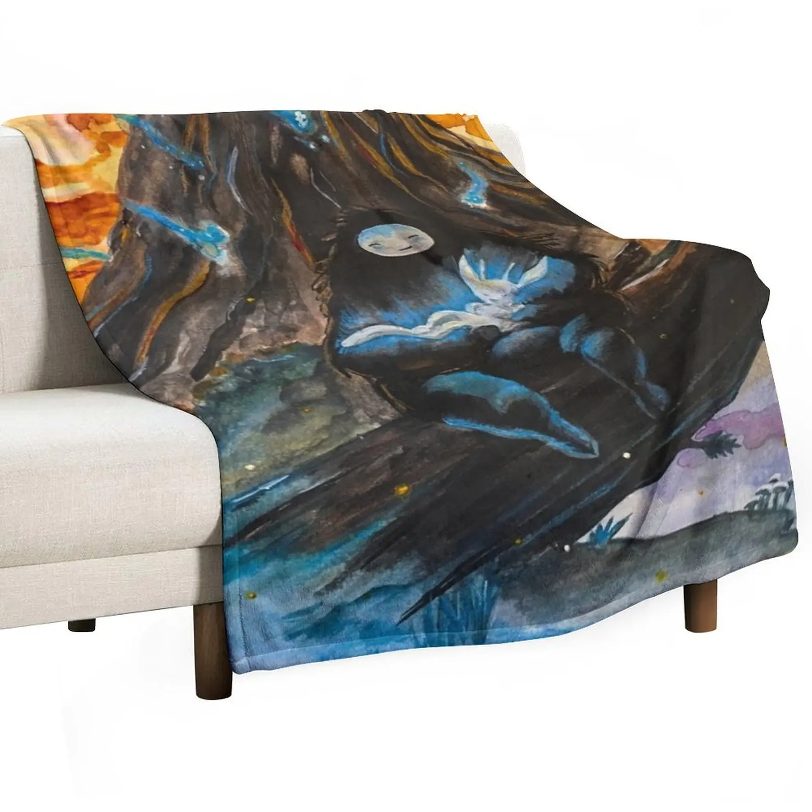 

Ori and the Blind Forest Watercolor Cover Throw Blanket Single Warm Plush Fashion Sofas Blankets