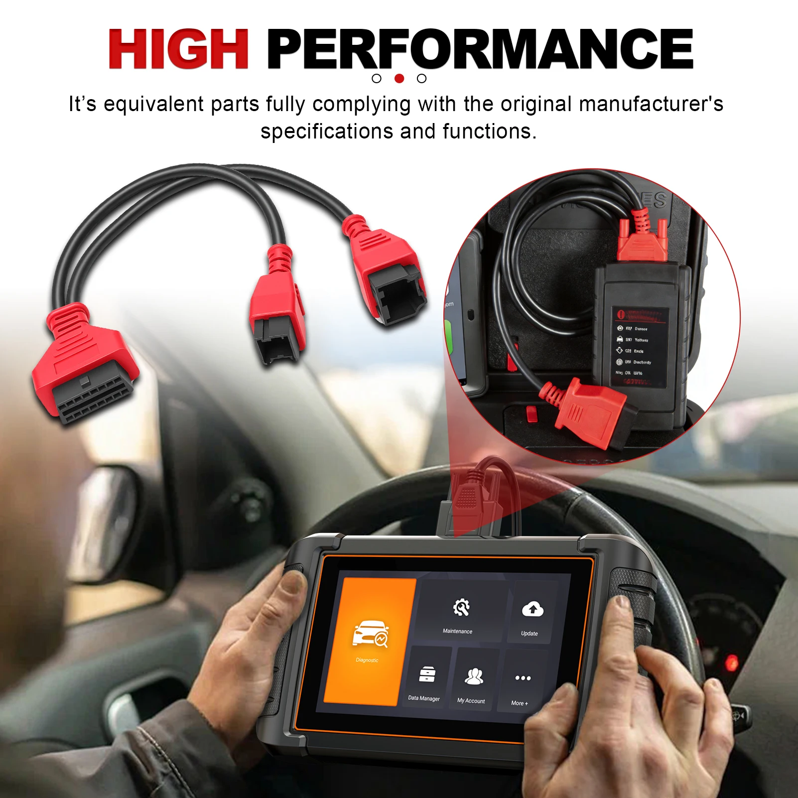 OBD2 Cable Adapter Diagnostic Connector with 12+8 Programming for Autel Maxisys MS905 MS906 MS906S MS906BT MS908 MS908S PRO