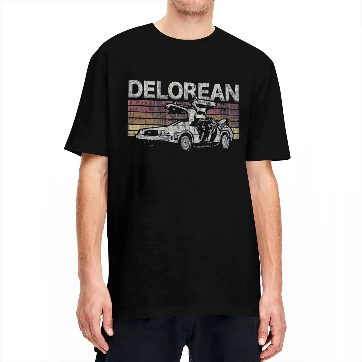 DeLorean Punk T Shirt Beach Rock Music Vintage T Shirts Cotton Hippie Tee Shirt For Men Short Sleeve Casual Top Tees