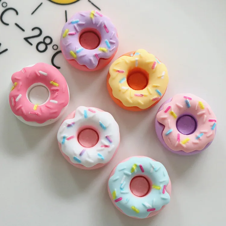 10pcs Kawaii New Cute Mini Donut Flat Back Resin Cabochons Scrapbooking DIY Jewelry Craft Decoration Embellishments Accessories