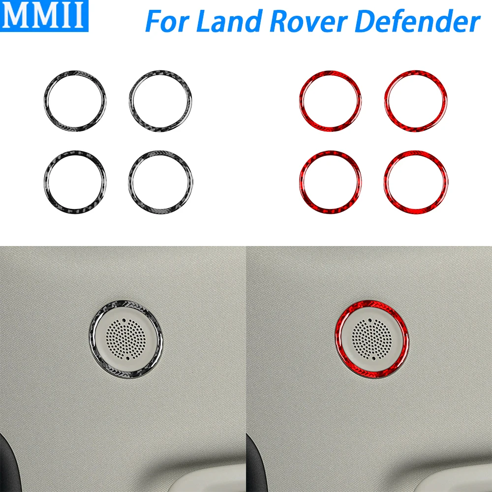 

For Land Rover Defender 2020-2023 Carbon Fiber Roof Speaker Panel Decorative Ring Car Interior Decoration Accessories Sticker