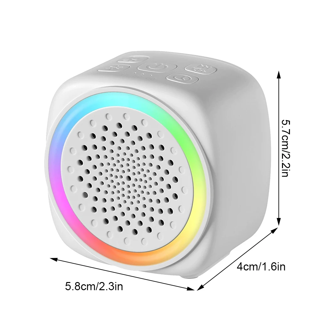 เครื่องเสียงสีขาวสําหรับเด็กแบบพกพาพร้อมไฟ RGB เพลงเสียงสีขาวผ่อนคลาย 26 ประเภทเพื่อการนอนหลับและความเข้มข้นที่ดีขึ้น