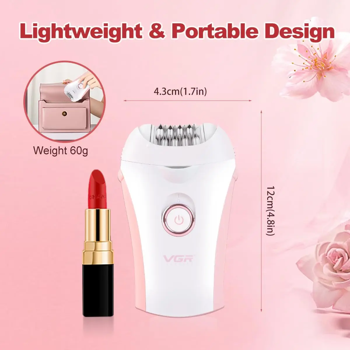 VGR Hair Remover Professional Epilator Electric Leg Body Underarms Hair Removal Tool Bikini 2 Speed Epilator for Women V-705