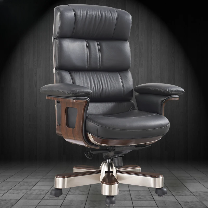 NEW 2Solid wood boss chair leather computer chair home office chair