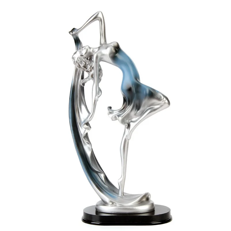 

Dancing Girl Figure Statue Modern Ballet Sculptures Resin Crafts Home Decor Desktop Ornament Elegant Gift