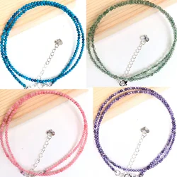 Fashion Women Bracelet necklace 2-3mm mini Cut angle beads tourmaline agate zircon natural pearl crystal Beaded Jewelry gift