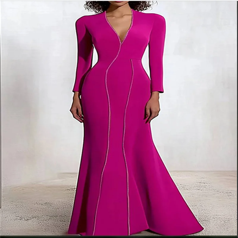 

Long Sleeve Dress Girl 2025 New Collection Women's Summer Evening Dresses Luxury Prom Gowns Elegant Party Formal Maxi Customized