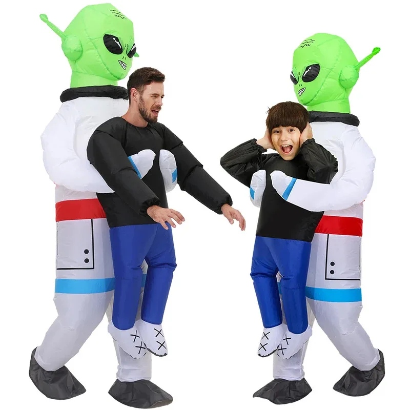Adult Kids ET Alien Inflatable Costumes Anime Astronaut Cosplay Costume Scary Mascot Dress Funny Suit for Purim Halloween Party